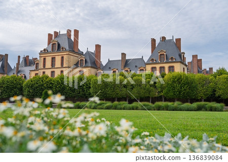 Fontainebleau Castle Tranquility A Majestic View in France, capturing French heritage 136839084