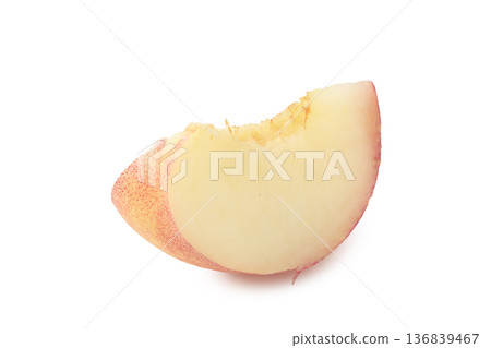 Half and Slice Nectarine fruit isolated on white background. 136839467