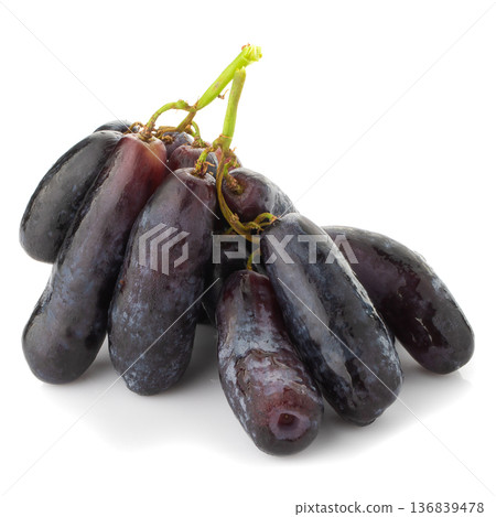 Sweet black sapphire grapes on a white background. Sweet black sapphire grapes on a white background. 136839478