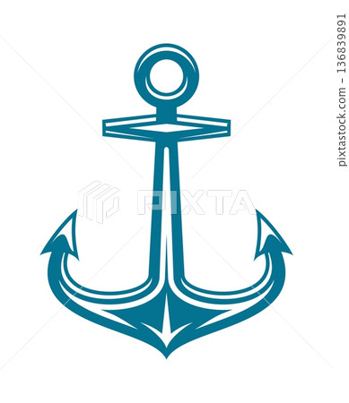 Ship anchor, marine object monochrome vector black silhouette icon. Navy armature, ocean fleet symbol. Heavy steel nautical sailing equipment. Sailor tattoo, element for sea travel agency Ship anchor, marine object monochrome vector black silhouette icon. Navy armature, ocean fleet symbol. Heavy steel nautical sailing equipment. Sailor tattoo, element for sea travel agency 136839891