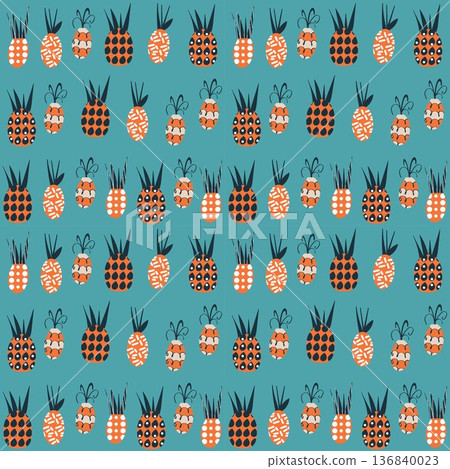 Abstract pineapples  seamless pattern. jpg 136840023