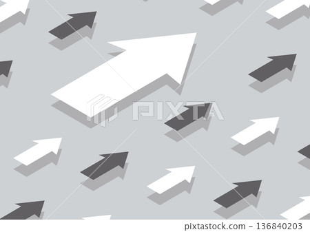 A design with a large white arrow and a small gray and white arrow pointing in the same direction A design with a large white arrow and a small gray and white arrow pointing in the same direction 136840203