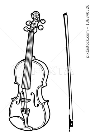 小提琴圖標 136840326
