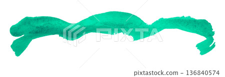 green brush isolated on transparent background green watercolor 136840574