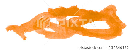 orange brush isolated on transparent background orange watercolor 136840582