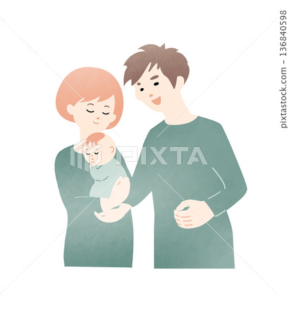 爸爸抱著一個嬰兒 爸爸抱著一個嬰兒 136840598