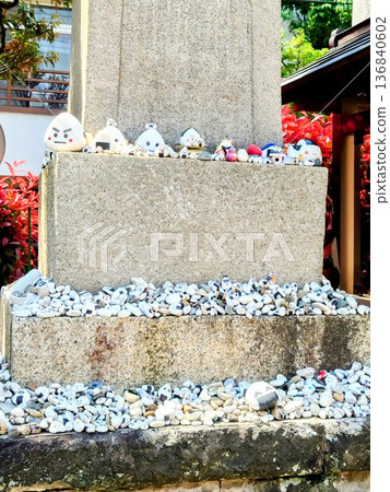 The rice ball stone enshrined in the lantern at Takagi Shrine The rice ball stone enshrined in the lantern at Takagi Shrine 136840602