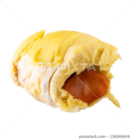 Fresh Durian Fruit isolated over white background 136840648