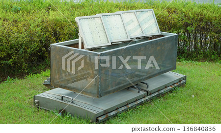 lighting machine in outdoor garden 136840836