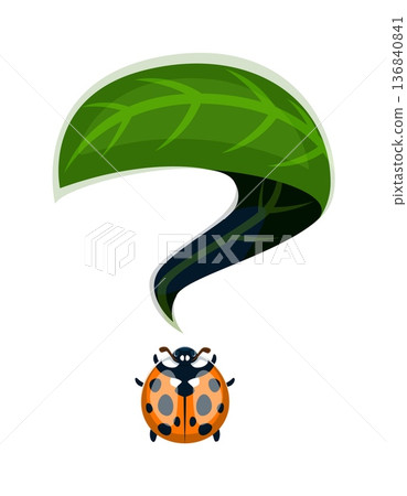 Ladybug insect font punctuation question mark. Garden lady bug font sign, red ladybird alphabet type vector punctuation mark. Cute insect typeface special symbol or spring ladybug beetle element Ladybug insect font punctuation question mark. Garden lady bug font sign, red ladybird alphabet type vector punctuation mark. Cute insect typeface special symbol or spring ladybug beetle element 136840841