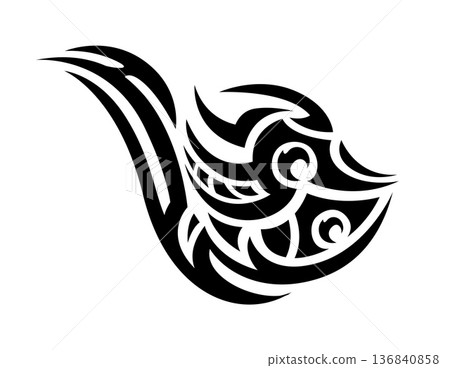 Samoan Maori culture tattoo or symbol. Hawaiian ethnic motif black sign, tribe monochrome vector symbol. New Zealand culture warrior graphic tattoo or Polynesian Maori tribal abstract print Samoan Maori culture tattoo or symbol. Hawaiian ethnic motif black sign, tribe monochrome vector symbol. New Zealand culture warrior graphic tattoo or Polynesian Maori tribal abstract print 136840858