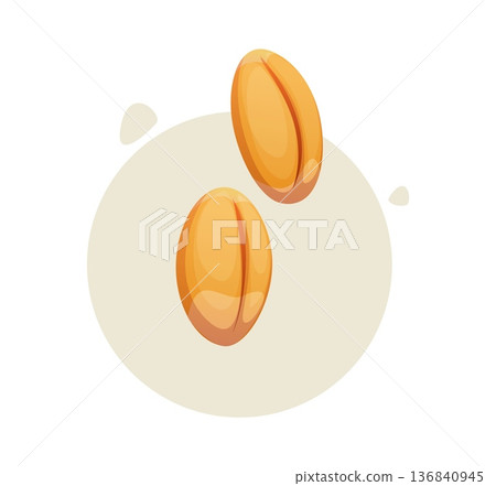 Cartoon cereal wheat vector grains. Wheat rich in fiber, vitamins b and e, iron, magnesium and zinc, supporting healthy digestion and energy metabolism. Most important staple crop in agriculture Cartoon cereal wheat vector grains. Wheat rich in fiber, vitamins b and e, iron, magnesium and zinc, supporting healthy digestion and energy metabolism. Most important staple crop in agriculture 136840945