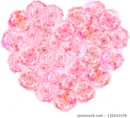 Heart-shaped pink carnation bouquet Heart-shaped pink carnation bouquet 136841036
