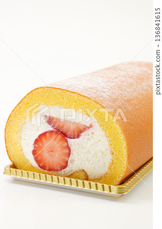 Strawberry roll cake Strawberry roll cake 136841615