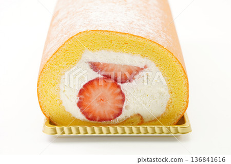 Strawberry roll cake Strawberry roll cake 136841616