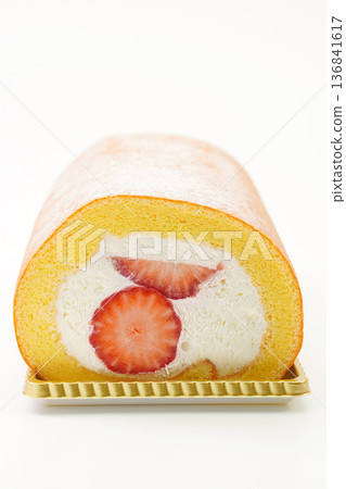 Strawberry roll cake Strawberry roll cake 136841617