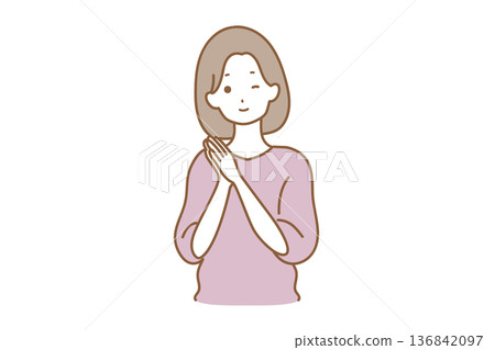 Woman facial expression request Woman facial expression request 136842097