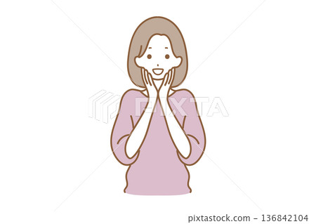 女性面部表情樂趣 136842104