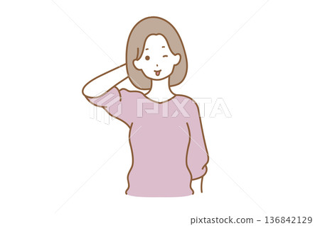 A woman with her tongue out 136842129