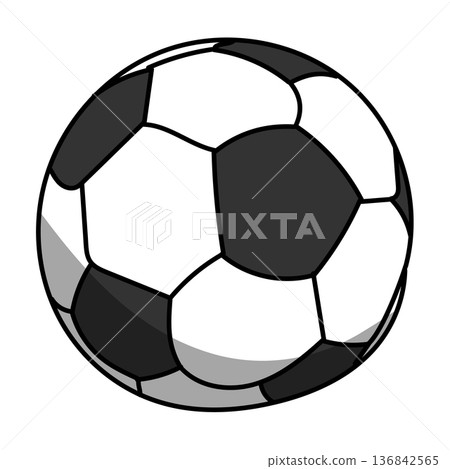 Soccer ball cartoon icon illustration. Vector isolated on white background. 136842565