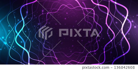 Abstract wave lines dynamic glowing red and purple background with sparkling. Abstract wave lines dynamic glowing red and purple background with sparkling. 136842608
