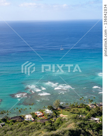 View from the top of Diamond Head 136842834