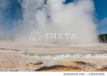 Geyser eruption in Yellowstone 136842890