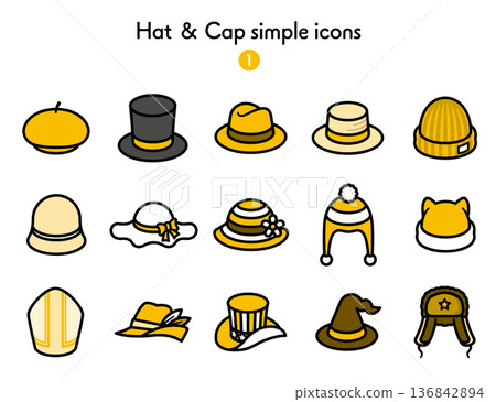 簡易圖標集帽子 1 136842894