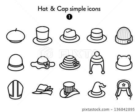 Simple Icon Collection Hat 1 136842895