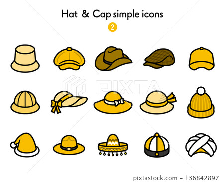 Simple Icon Collection Hat 2 136842897