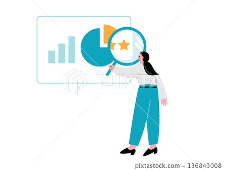 一位正在分析數據的女商人 136843008