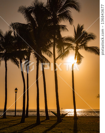 Sunset at Waikiki 136843677