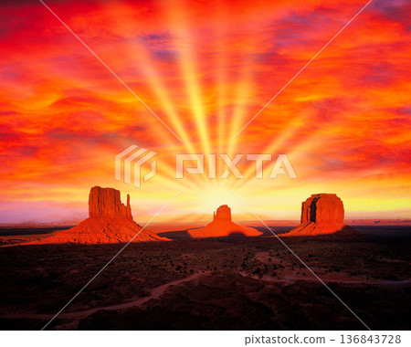 A beautiful morning in Monument Valley A beautiful morning in Monument Valley 136843728