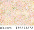 Spring background illustration of a flower field drawn with dots 136843872