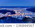 Snowy winter night scenery of Mt. Hakodate 136844567