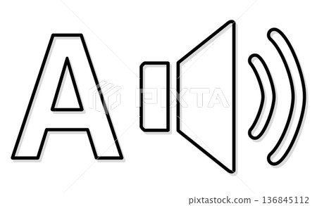 用於有聲讀物和語音指南的簡單插圖圖標 用於有聲讀物和語音指南的簡單插圖圖標 136845112
