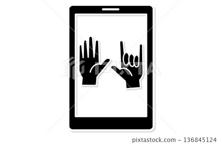 線上手語諮詢服務:透過智慧型裝置進行交流的影像 線上手語諮詢服務:透過智慧型裝置進行交流的影像 136845124