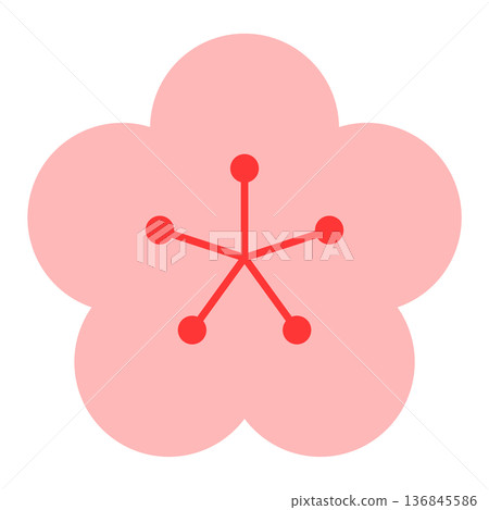 Simple background of plum blossom silhouette 136845586