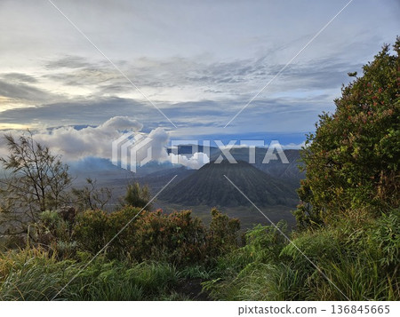 This is mount bromo in the morning. This is mount bromo in the morning. 136845665