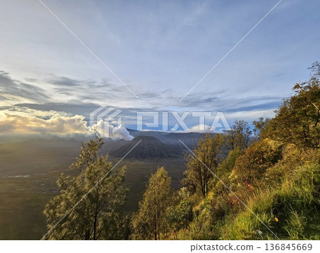 This is mount bromo in the morning.  136845669