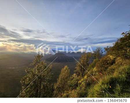 This is mount bromo in the morning.  136845670