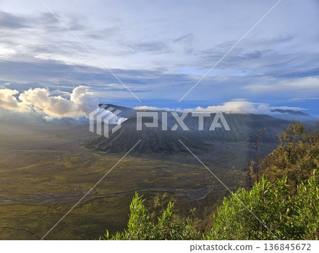 This is mount bromo in the morning.  136845672