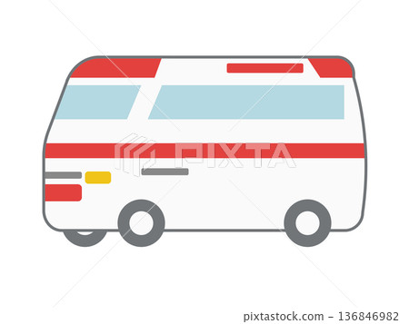 救護車圖示插圖，緊急醫療和緊急應變符號插圖 136846982