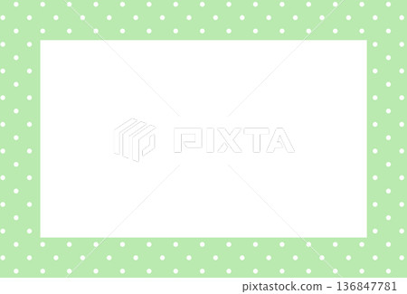 Green rectangle frame with polka dot pattern for card print, polaroid photo, ad template, poster, book cover, notepad, sticky note, memo, banner, border, postcard, standee, paper design, decoration Green rectangle frame with polka dot pattern for card print, polaroid photo, ad template, poster, book cover, notepad, sticky note, memo, banner, border, postcard, standee, paper design, decoration 136847781