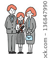 Parents and daughter at graduation ceremony 136847990