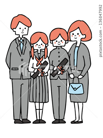 Graduation ceremony family 136847992