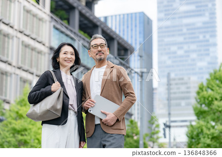 Office district business scene Office district business scene 136848366