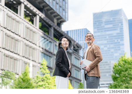 Office district business scene Office district business scene 136848369