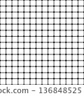 Decorative lattice seamless repeat background with black and white checkered pattern and crossed thin lines. Editable vector. 136848525