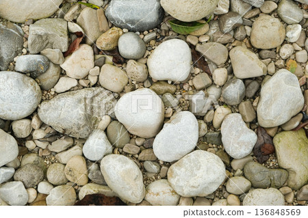 Natural River Stone Background and Texture 136848569